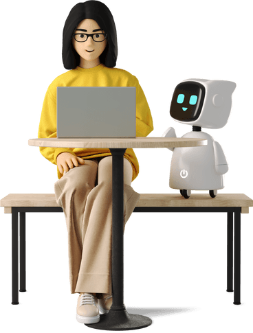 3d Business Woman Working